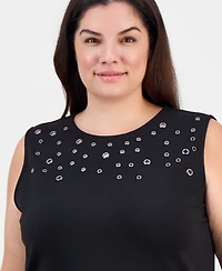Anne Klein Plus Sleeveless Grommeted Top