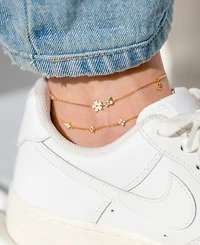 Girls Crew Crystal Butterfly Meadow Anklet