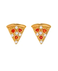 Girls Crew Crystal Pepperoni Pizza Stud Earrings