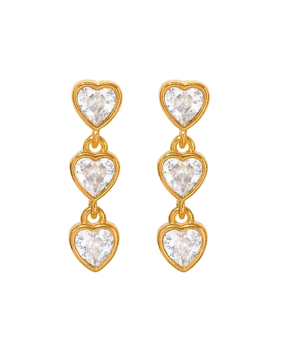 Girls Crew Crystal Falling Hearts Dangle Earrings