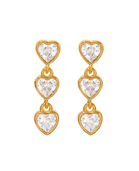 Girls Crew Crystal Falling Hearts Dangle Earrings