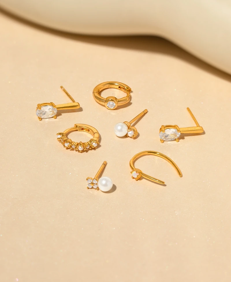 Girls Crew Crystal Cozumel Imitation Pearl Earring Set