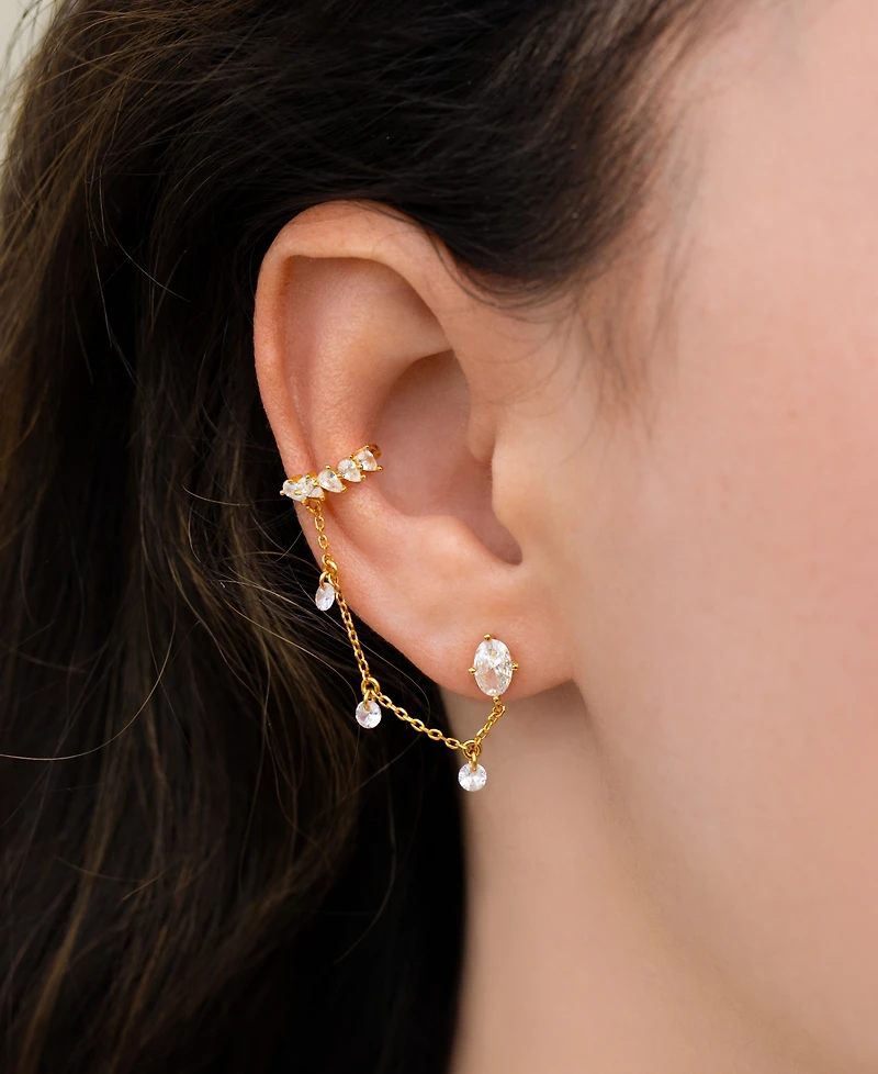 Girls Crew Crystal Dew You Ear Cuff + Stud Earrings