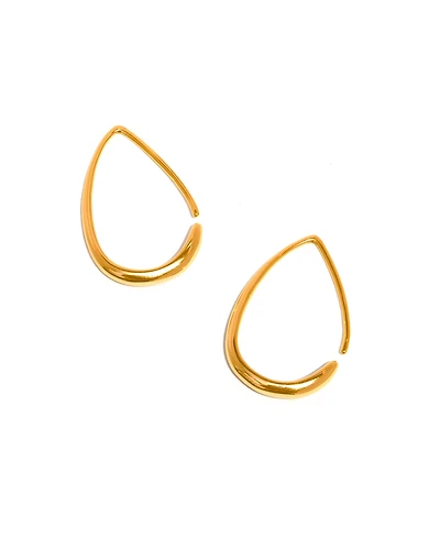 Girls Gold-Plated Crew Through Hoop Earrings