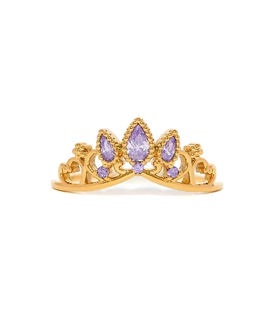 Girls Crew Crystal Disney Princess Tangled Rapunzel Crown Sterling Silver Ring