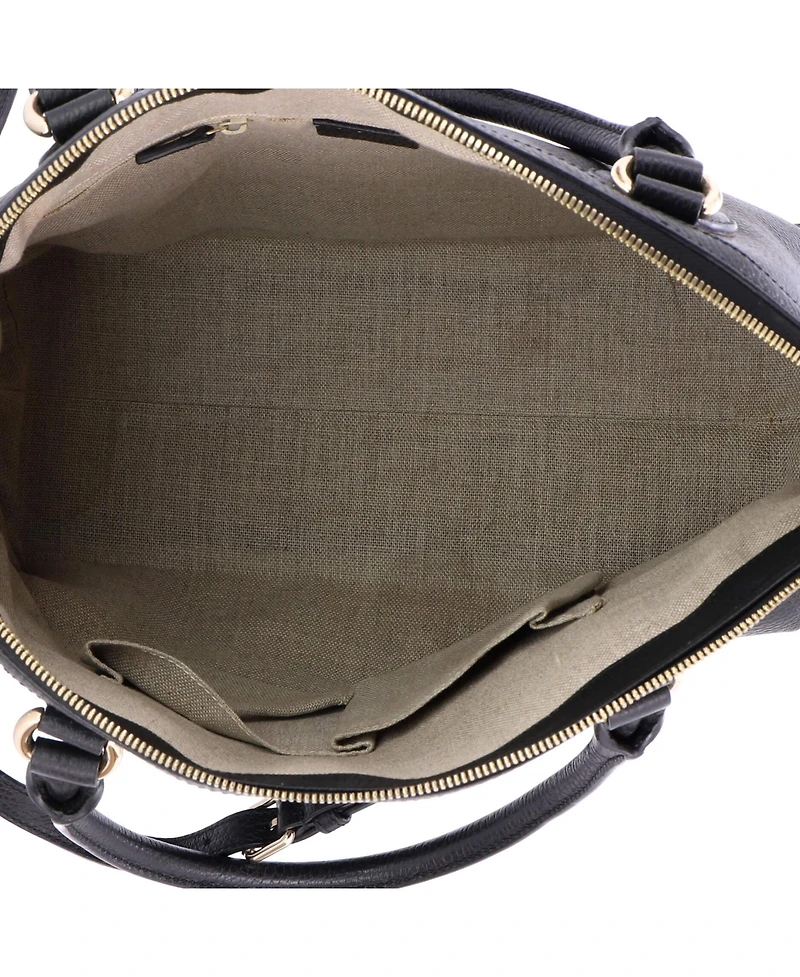 Pre-Owned Gucci Medium Gg Charm Convertible Dome Satchel Leather