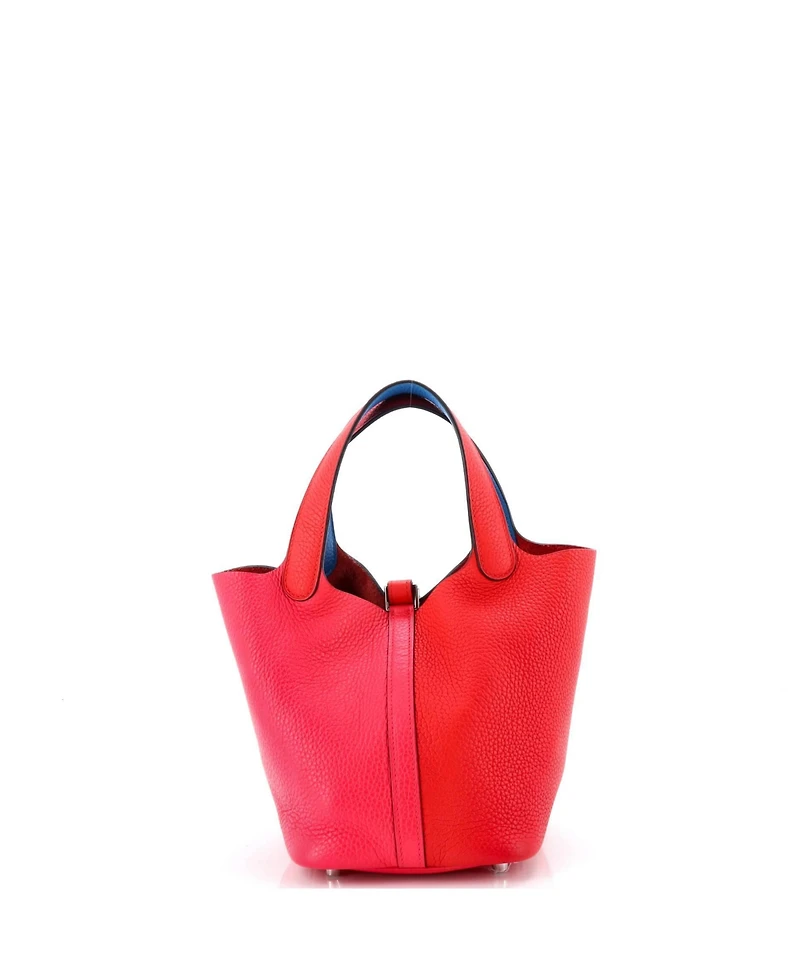 Pre-Owned HERMES Pm Picotin Lock Bag Tricolor Clemence