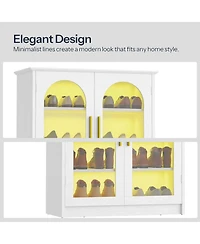 Slickblue Shoe Cabinet with Led Light Strip and Adjustable Storage Shelves