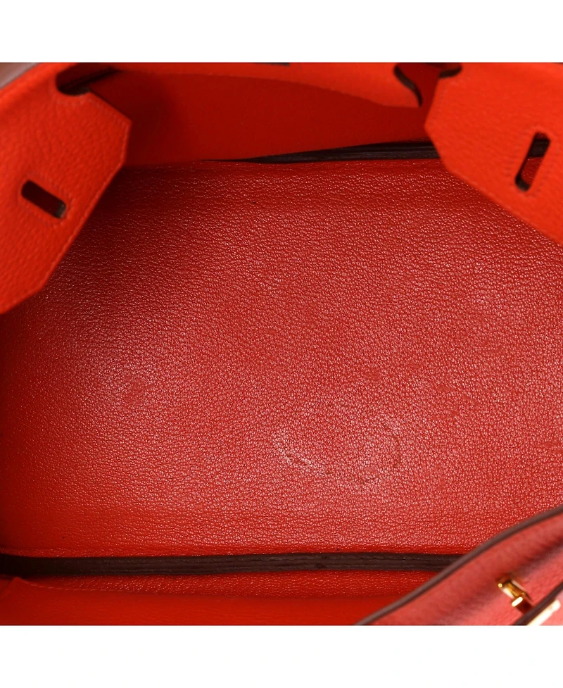 Pre-Owned HERMES Birkin 30 Handbag Orange Togo with Gold Hardware