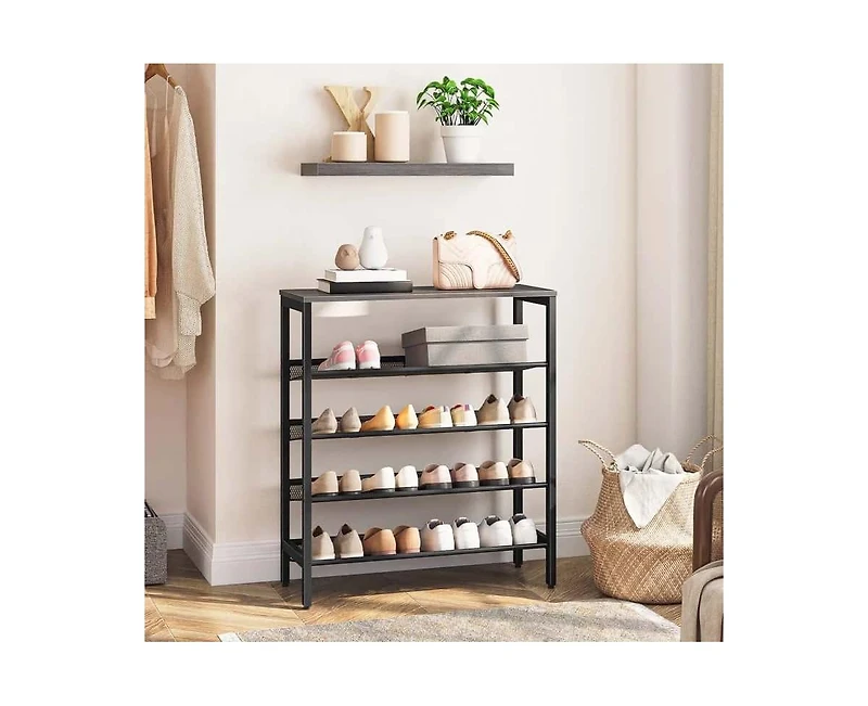 Slickblue Entryway 5-Tier Shoe Rack with Adjustable Shelf Holds 16 Shoes