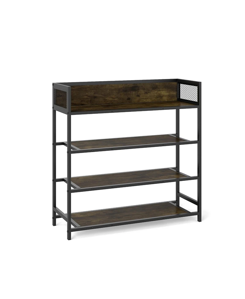 Slickblue 4-Tier Shoe Organizer Shelf with Metal Frame for Bedroom or Hallway