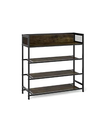 Slickblue 4-Tier Shoe Organizer Shelf with Metal Frame for Bedroom or Hallway