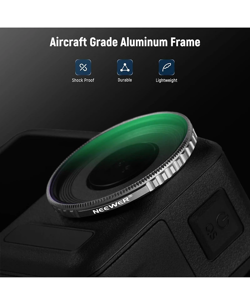 Neewer ND8 Camera Lens Accessory with Cpl, ND8, ND16 for select Dji Osmo Action models