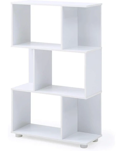 flynama Modern Staggered 3-Shelf Bookcase Simple Stylish Household Electronic Product Decor Storage Display Rack
