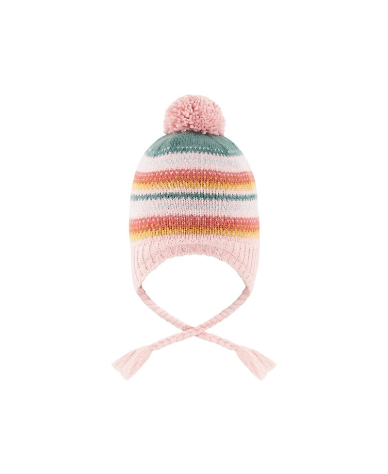 Deux par Deux Baby Girls Girl's(6M-24M) Winter Peruvian with Pompom Knit Hat