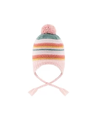 Deux par Deux Baby Girls Girl's(6M-24M) Winter Peruvian with Pompom Knit Hat