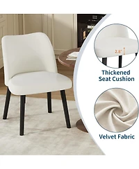gaomon Dining Chair Set of 2, Upholstered Fabric Dining Room Chairs with Curved Backrest, Modern Kitchen Chairs for Living Room