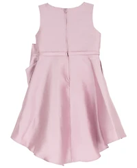 Rare Editions Girls' 2T-6X Solid Mikado Cascade Bow Hi-Low Dress