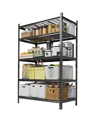 gaomon Adjustable 48" W × 24" D × 72" H Heavy Duty 5 Tier Metal Shelves for Garage Kitchen Pantry Warehouse Basement Storage