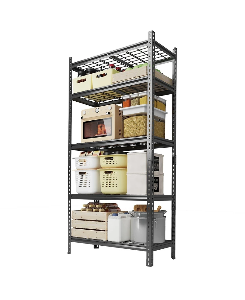 gaomon Adjustable 36" W x 16" D x 72" H Heavy Duty 5 Tier Metal Shelves for Garage Kitchen Pantry Warehouse Basement Storage
