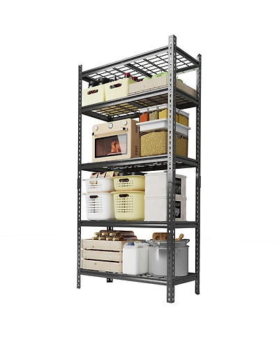 gaomon Adjustable 36" W x 16" D x 72" H Heavy Duty 5 Tier Metal Shelves for Garage Kitchen Pantry Warehouse Basement Storage