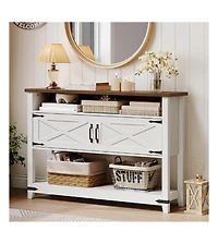 Slickblue Farmhouse Console Table 47.2 Inches with Storage