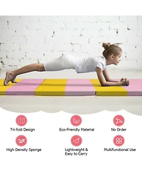 Costway 6'x2'x2.5" 3-Fold Gymnastics Tumbling Mat Yoga Aerobics Gym Exercise Fitness Mat