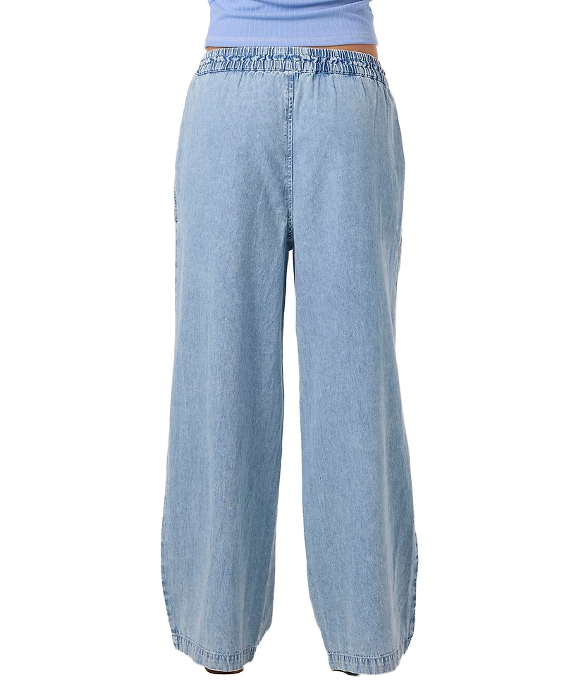 O'Neill Women's Pull-On Ankle-Length Raw Hem Denim Pants