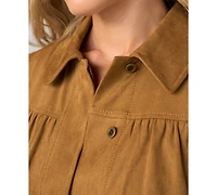 Liverpool Los Angeles Women's Puff-Sleeve Laser Cut Hem Jacket