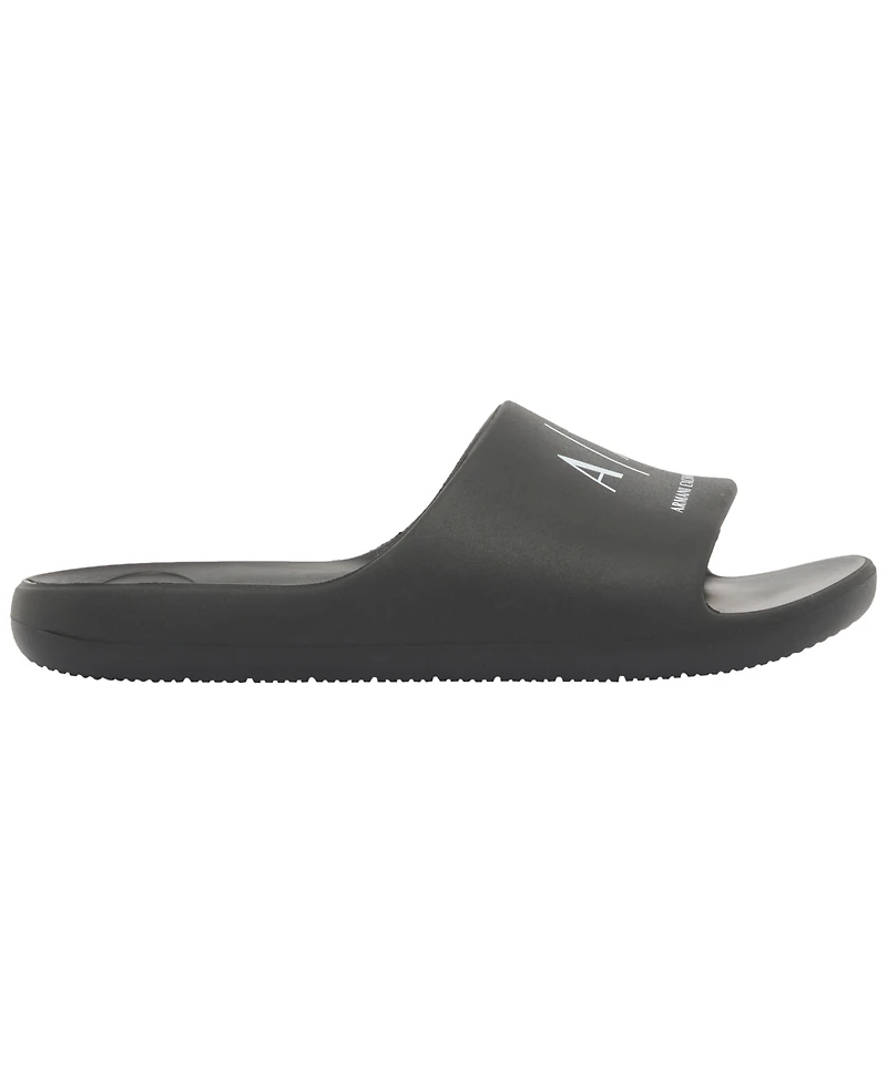 A|X Armani Exchange Men's Corporate Logo Bubble Slide Sandals