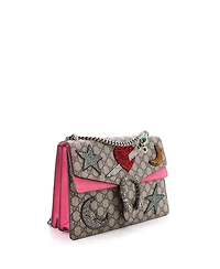Pre-Owned Gucci Medium Dionysus Bag Embellished Gg Coated Canvas