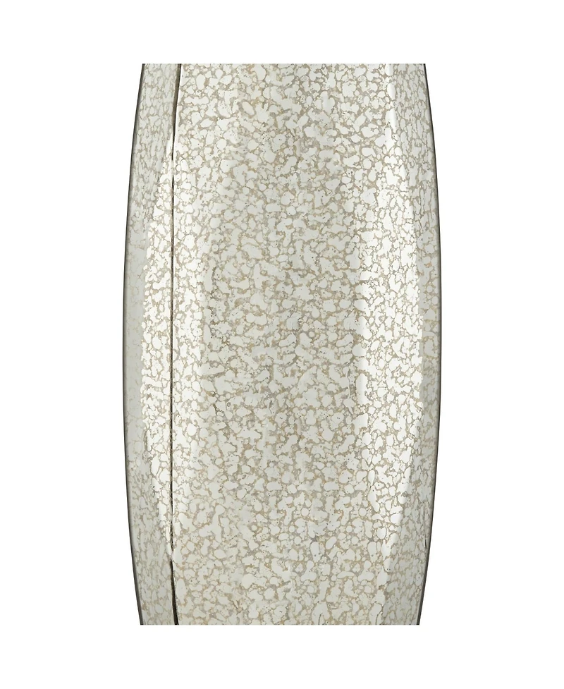 Regency Hill Landro Modern Mid Century Table Lamps Set of 2 with Clear Round Risers 29" Tall Mercury Glass Drum Shade for Bedroom Living Room