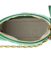 Pre-Owned Gucci Small Dome Chain Zip Shoulder Bag Gg Matelasse Leather