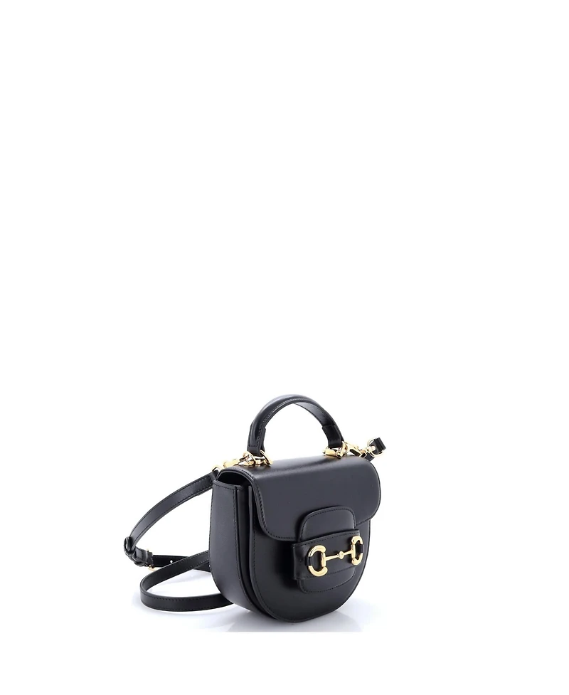 Pre-Owned Gucci Mini Horsebit 1955 Rounded Top Handle Bag Leather