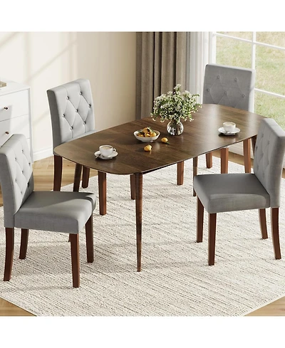 gaomon Upholstered Dining Chairs Set, Farmhouse Fabric Kitchen with High Back, Thickened Cushion, Wooden Legs, Modern Room