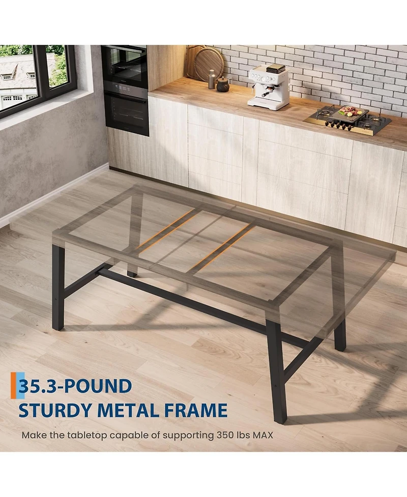 gaomon 78.7" Industrial Kitchen Dining Table for 6-8 People Dinner, Kitchen, Dining Room