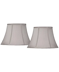 Springcrest Set of 2 Oval Lamp Shades Deep at Bottom 10.5" High Spider Harp Finial