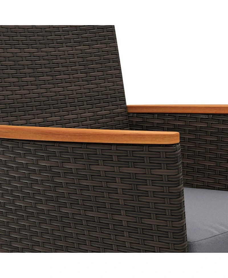 Sugift Patio Wicker Sofa Set with 4 Rattan Chairs 2 Loveseats and 2 Tables