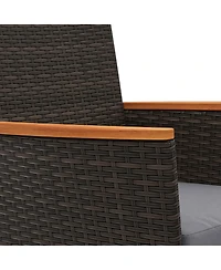 Sugift Patio Wicker Sofa Set with 4 Rattan Chairs 2 Loveseats and 2 Tables