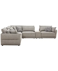 Evandro 7-Piece L-Shaped Sectional Sofa Set (Laf Chair. Raf Chair, 2 Armless Corner, Console), Macy's Exclusive