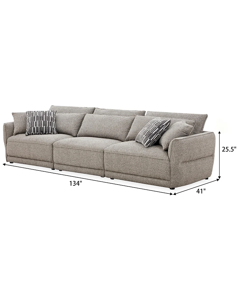 Evandro 3-Piece Sofa Set (Laf Chair, Raf Chair & Armless Chair), Macy's Exclusive