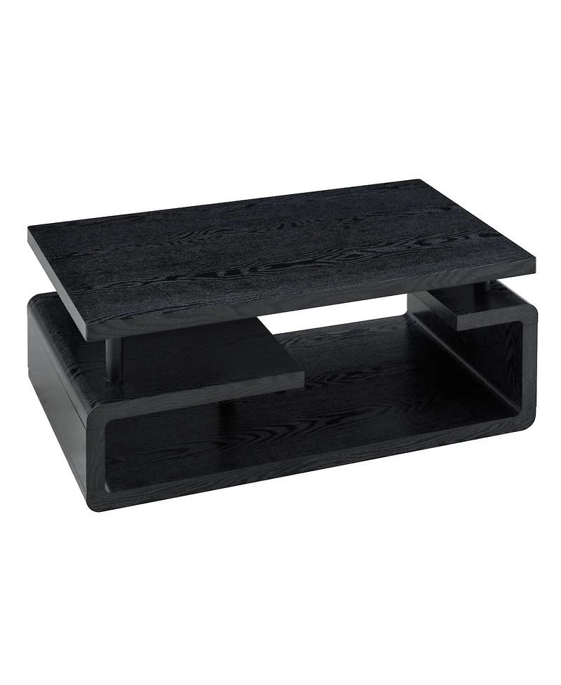 Streamdale Furniture 3-Tier Modern Mdf Coffee Table with Wood Grain Finish