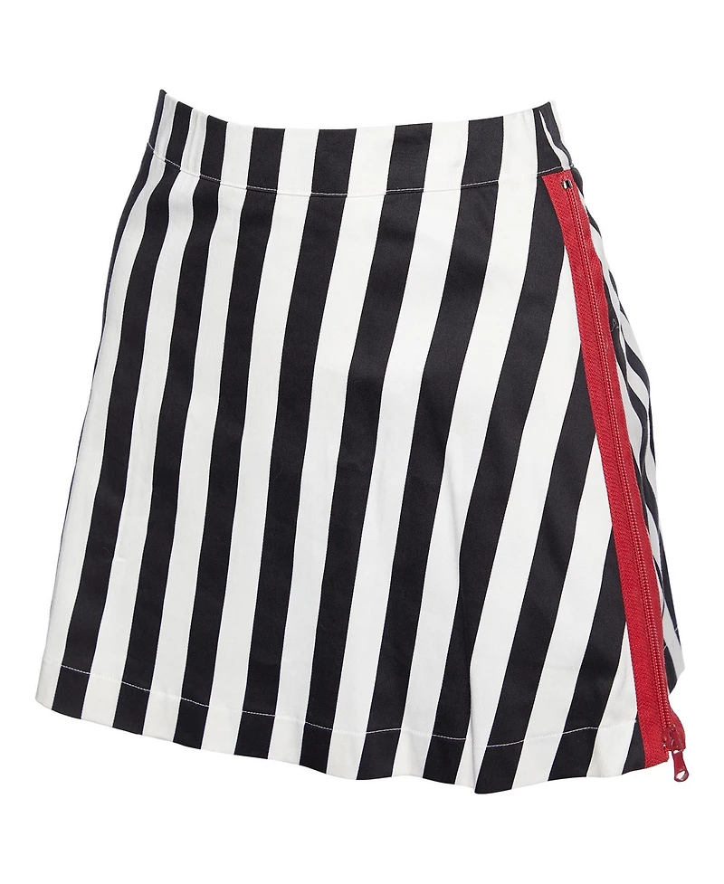 Pre-Owned Love Moschino Women's Cotton Contrast Zip Detail Mini Skirt