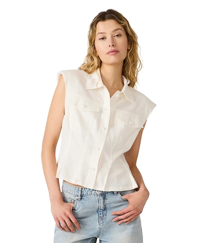 Steve Madden Women's Cassady Collared Neck Top