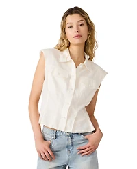 Steve Madden Women's Cassady Collared Neck Top