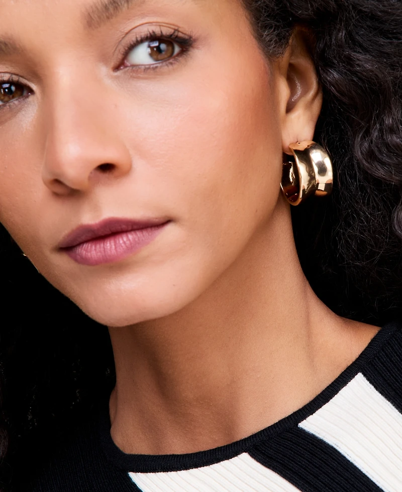 I.n.c. International Concepts Medium Sculptural Hoop Earrings, 1.18", Macy's Exclusive