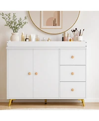 gaomon Baby Changing Table with 3 Drawers and 2-Door Cabinet