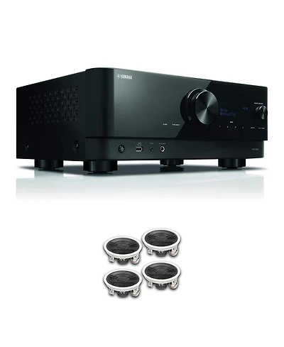 Yamaha Rx-V6A 7.2-Channel Av Receiver with 4 In-Ceiling Speakers