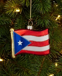 Holiday Lane Feliz Navidad Glass Flag Ornament, Exclusively at Macy's