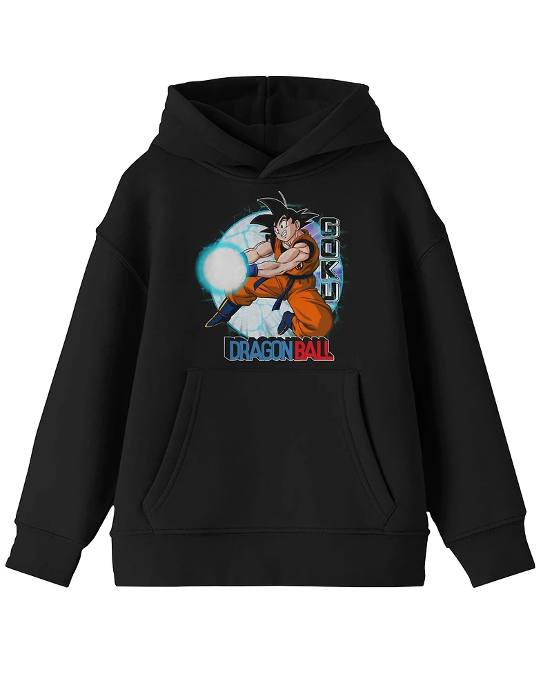 Dragon Ball Goku Kamehameha Blast Youth Black Long Sleeve Hooded Sweatshirt-xxl